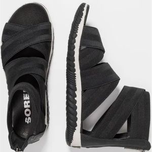 Sorel Out N About(TM) Plus Strap Black Women US Size 11 Sandals